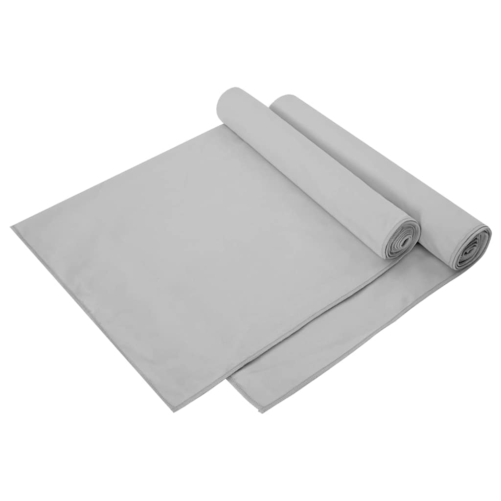 vidaXL Αθλητικές Πετσέτες 2 pcs Γκρι 140 x 70 εκ