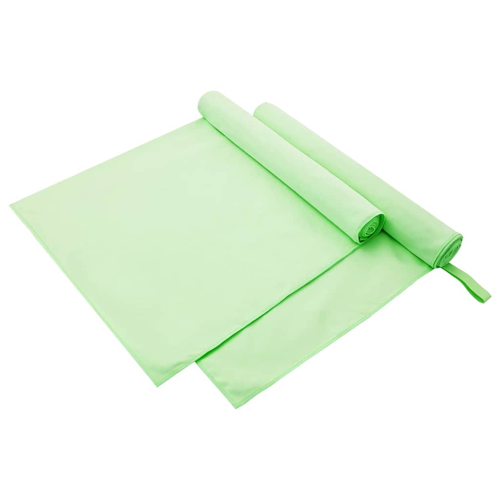 vidaXL Αθλητικές Πετσέτες 2 pcs Πράσινο 180 x 90 cm