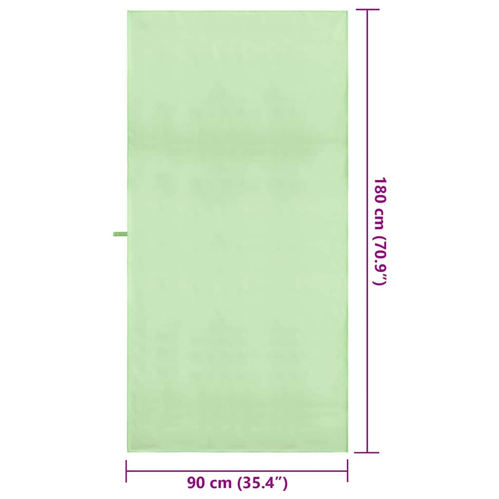 vidaXL Αθλητικές Πετσέτες 2 pcs Πράσινο 180 x 90 cm