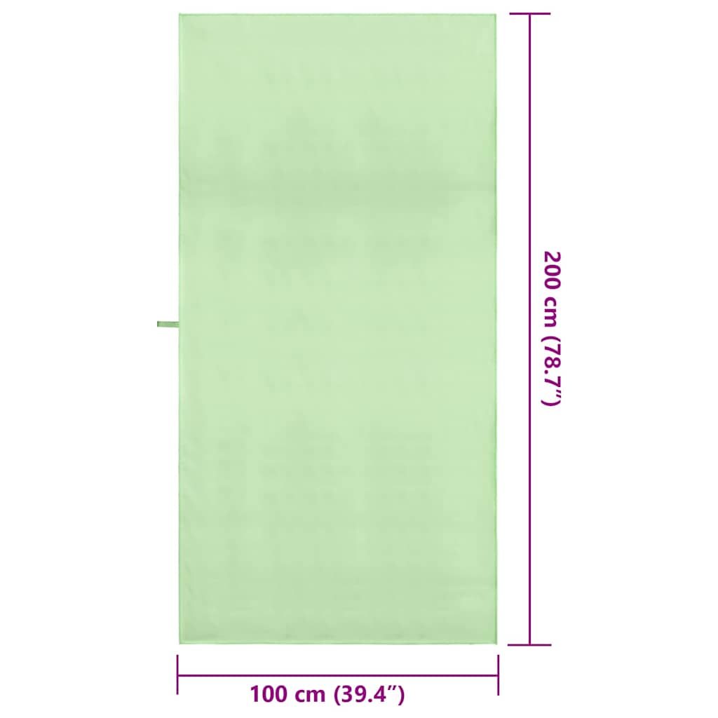 vidaXL Αθλητικές Πετσέτες 2 pcs Πράσινο 200 x 100 cm