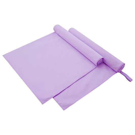 vidaXL Αθλητικές Πετσέτες 2 pcs Μοβ 180 x 90 cm