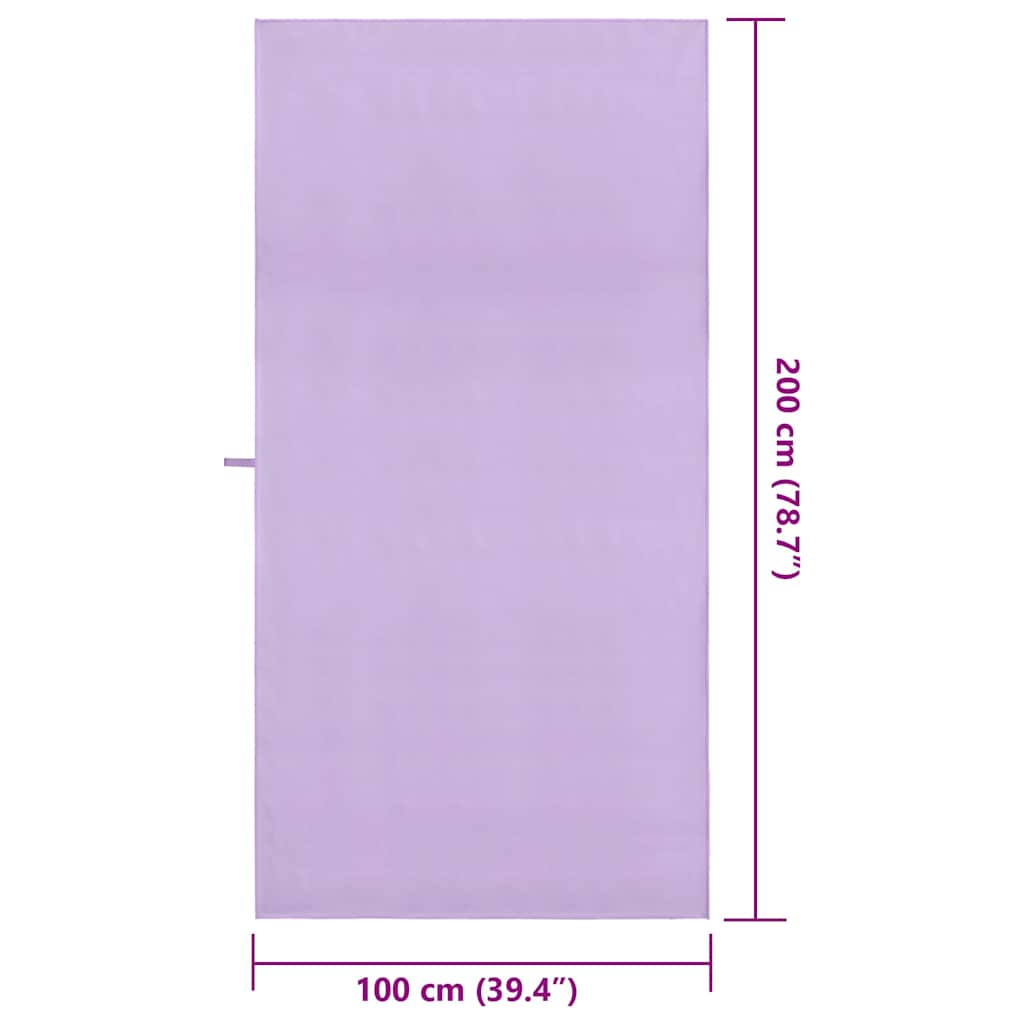 vidaXL Αθλητικές Πετσέτες 2 pcs Μοβ 200 x 100 cm