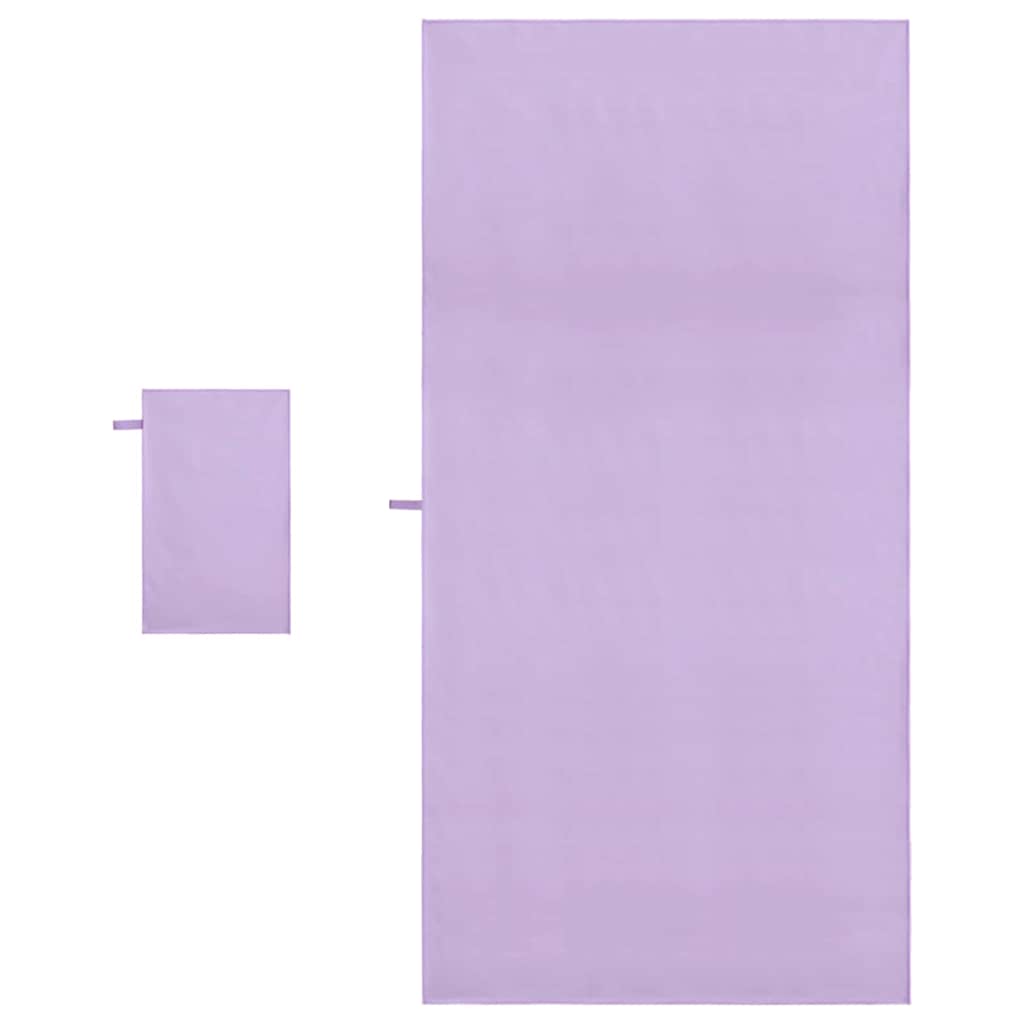 vidaXL Σύνολο πετσέτας αθλητισμού 2 pcs Μοβ ύφασμα