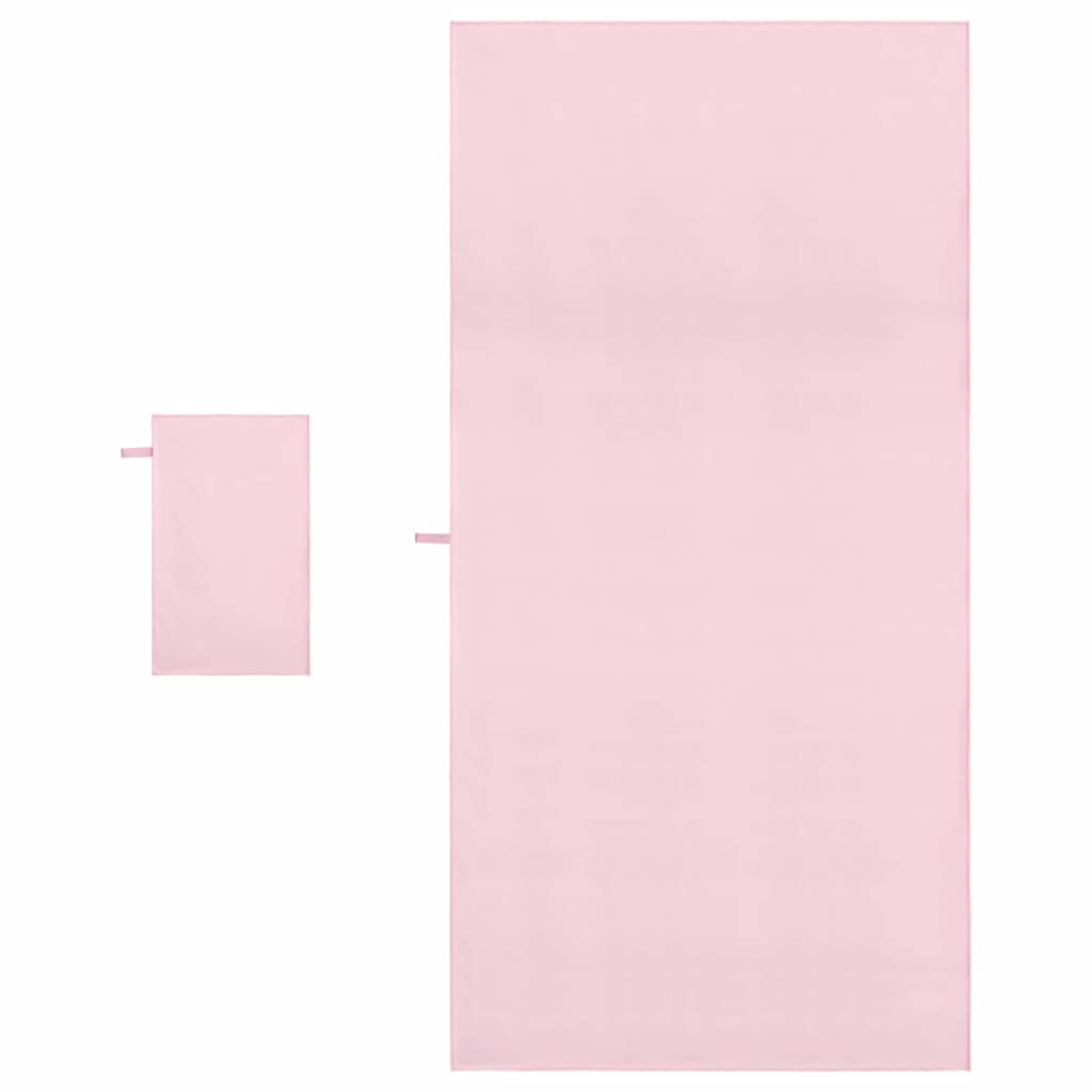 vidaXL Σύνολο πετσέτας αθλητισμού 2 τμχ. Ροζ 50 x 30 cm, 200 x 100 cm
