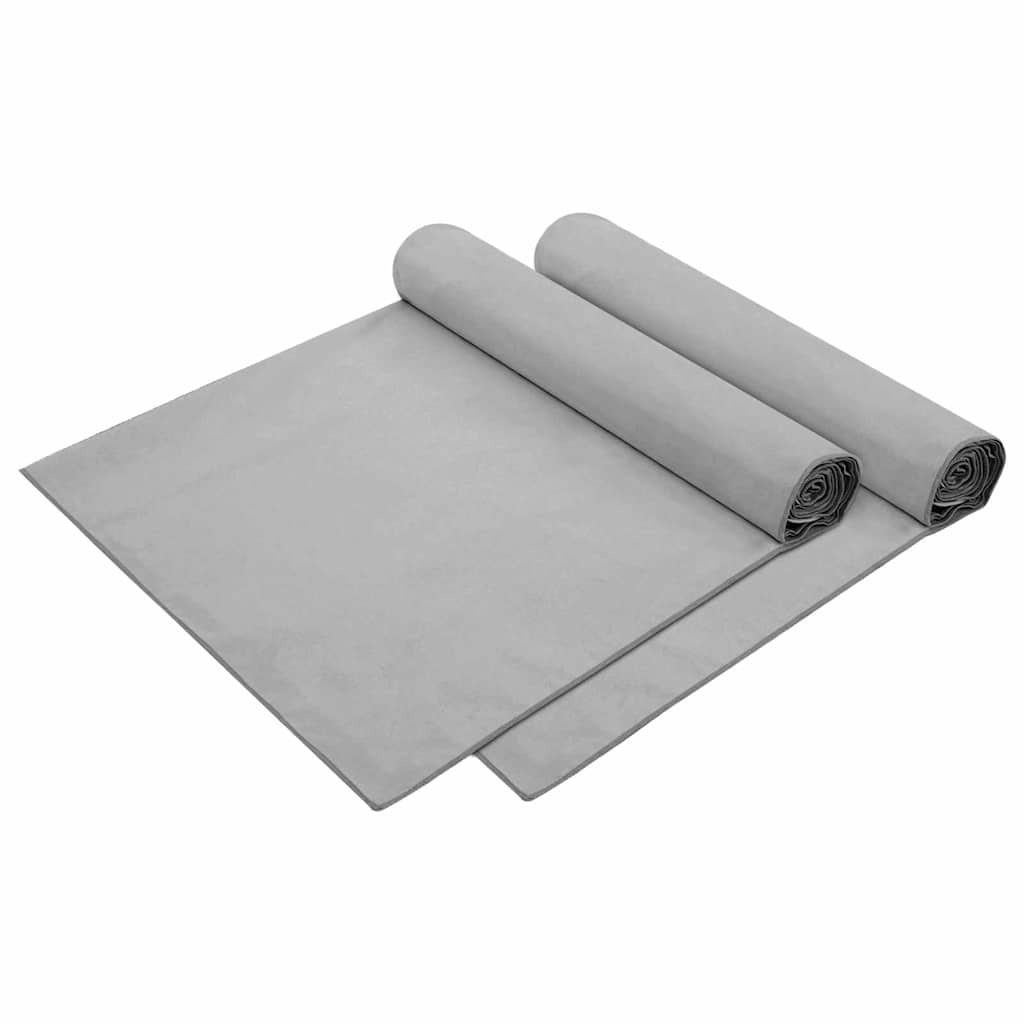 vidaXL Πετσέτες ξαπλώστρας 2 pcs Σκούρο γκρι 210 x 75 cm