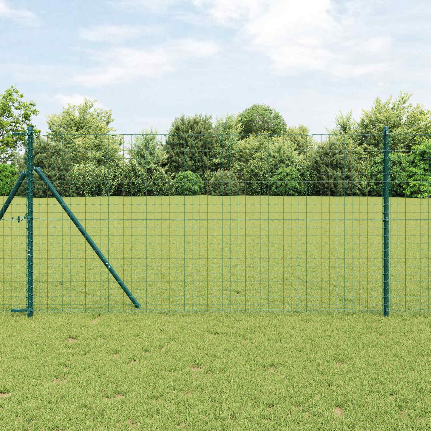 vidaXL Στύλος Περιφράξεων 2 τεμ. Πράσινο Ατσάλι με Επικάλυψη Πούδρας