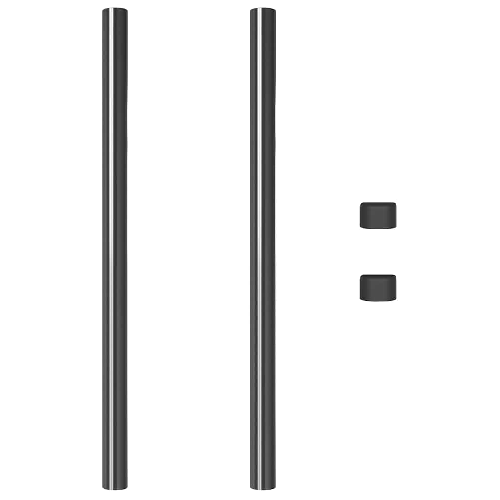 vidaXL Στύλος Περιφράξεων 2 pcs Γκρι 80 cm Ατσάλι με Επικάλυψη Πούδρας