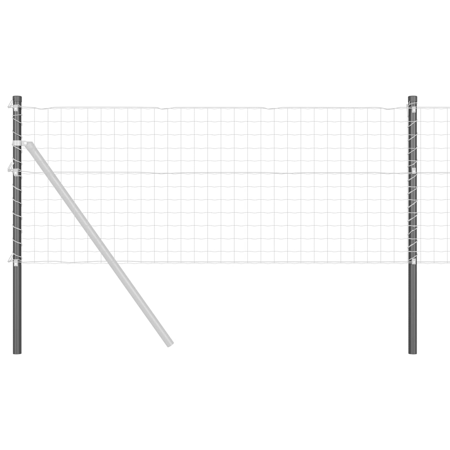 vidaXL Στύλος Περιφράξεων 12 pcs Γκρι 100 cm