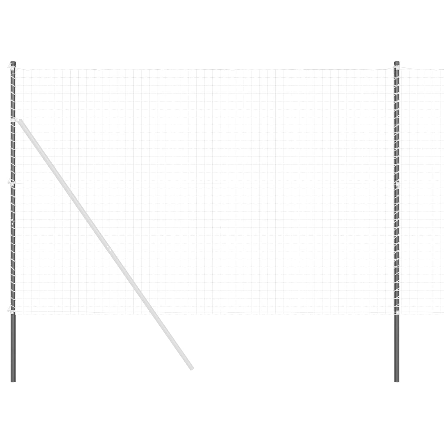 vidaXL Στύλος Περιφράξεων 12 pcs Γκρι Ατσάλι με Επικάλυψη Πούδρας