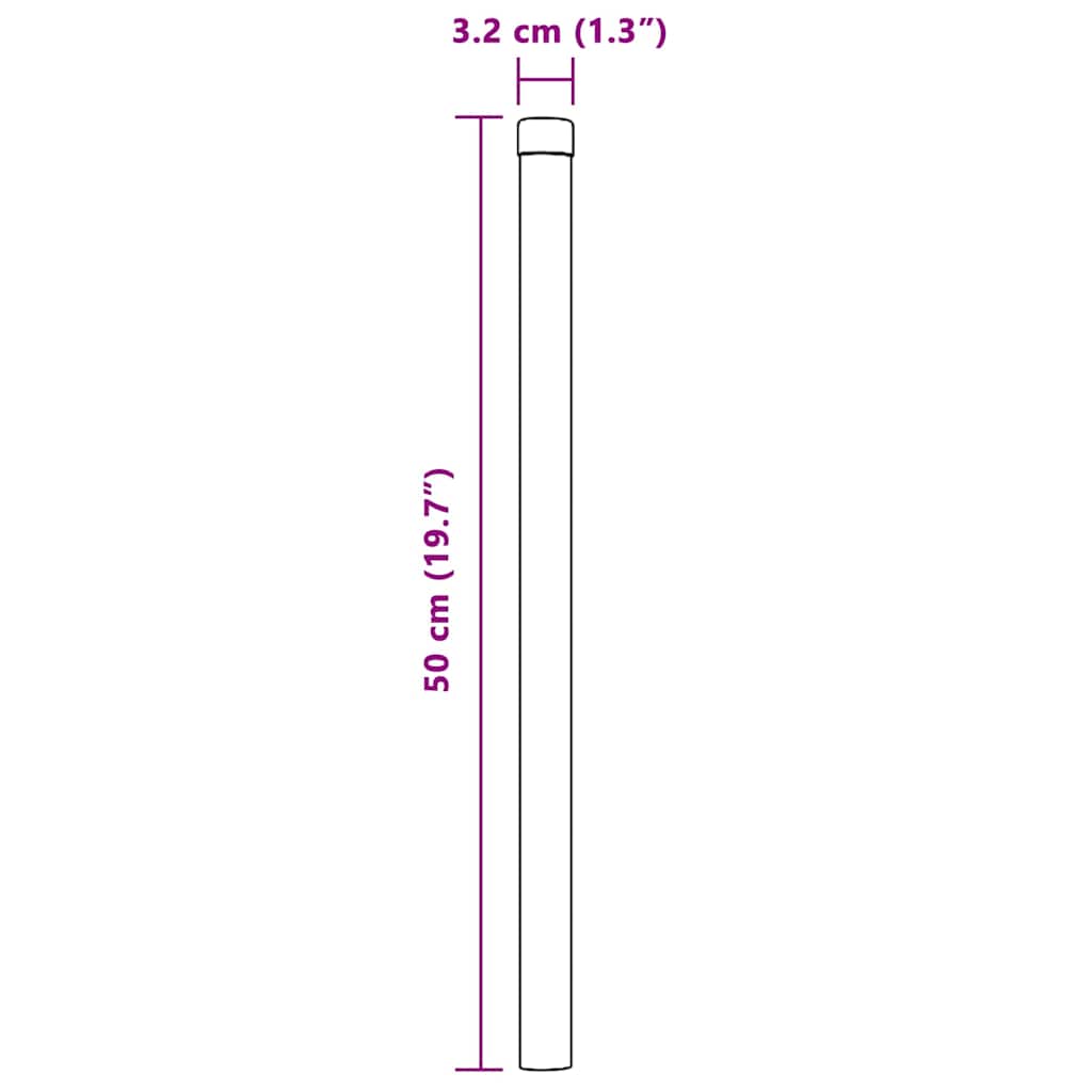 vidaXL Πό posts φράχτη 2 pcs Ασημί 50 cm Ατσάλι με Επικάλυψη Πούδρας