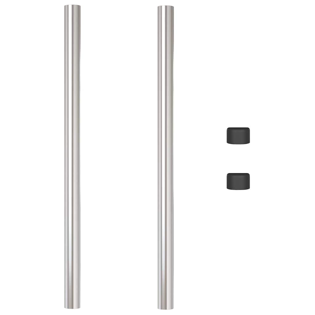 vidaXL Πό posts φράχτη 2 pcs Ασημί 60 cm Ατσάλι με Επικάλυψη Πούδρας