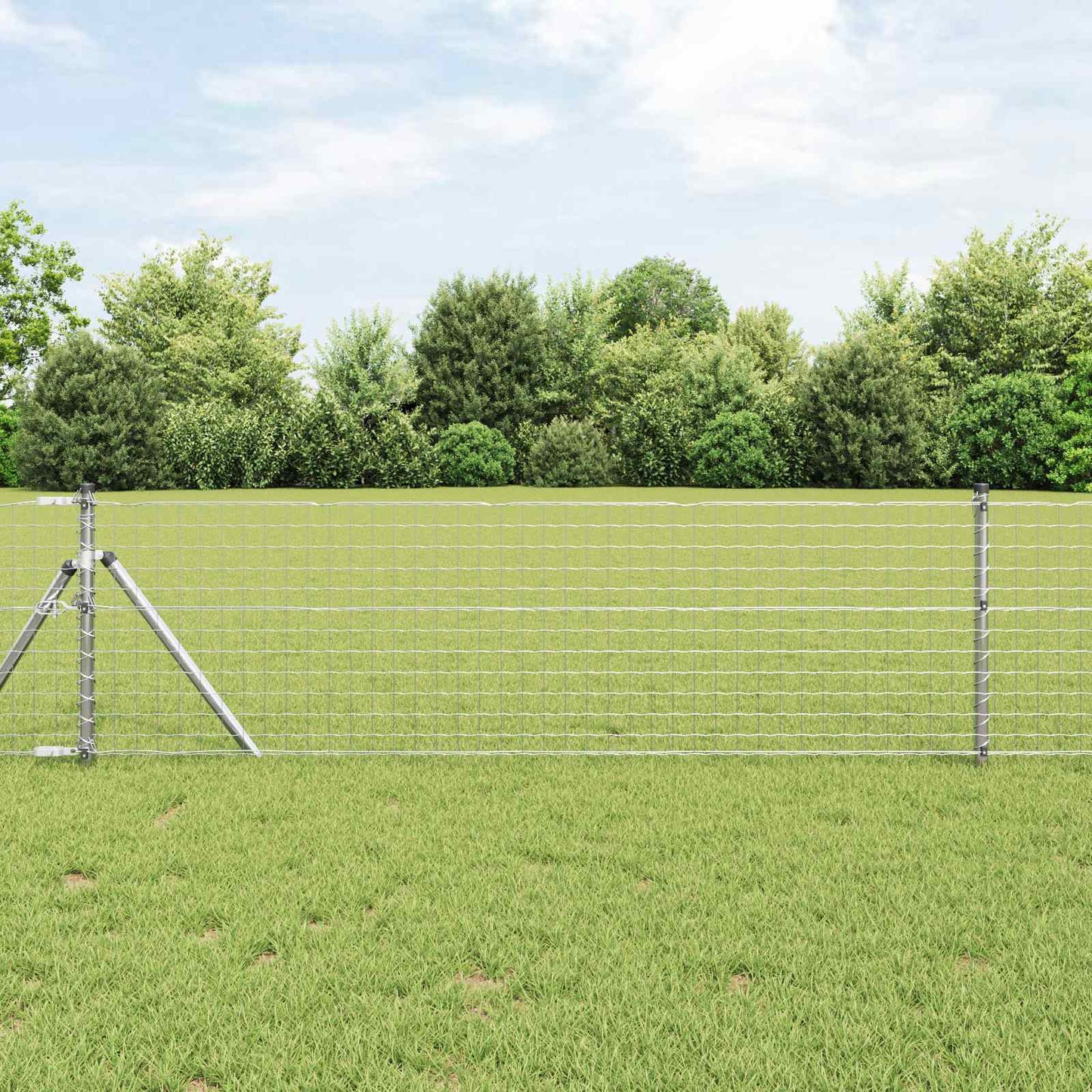 vidaXL Στύλος Περιφράξεων 2 τεμ. Ασημί 100 cm