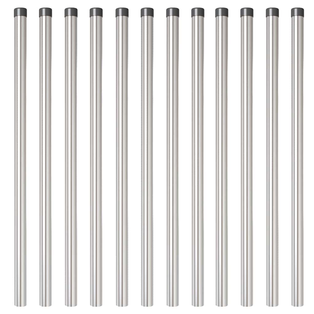 vidaXL Πό posts φράχτη 12 pcs Ασημί 100 cm Ατσάλι με Επικάλυψη Πούδρας