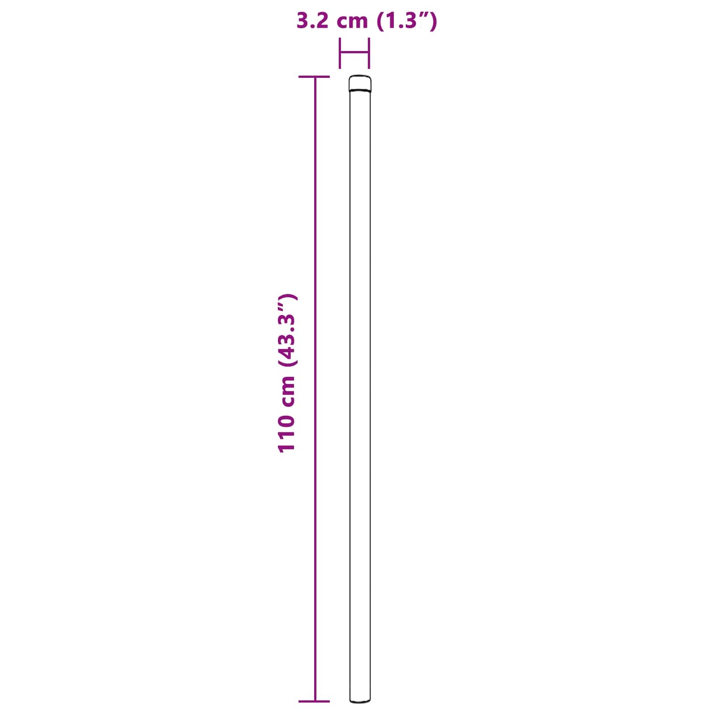 vidaXL Στύλος Περιφράξεων 2 τμχ. Ασημί 110 cm