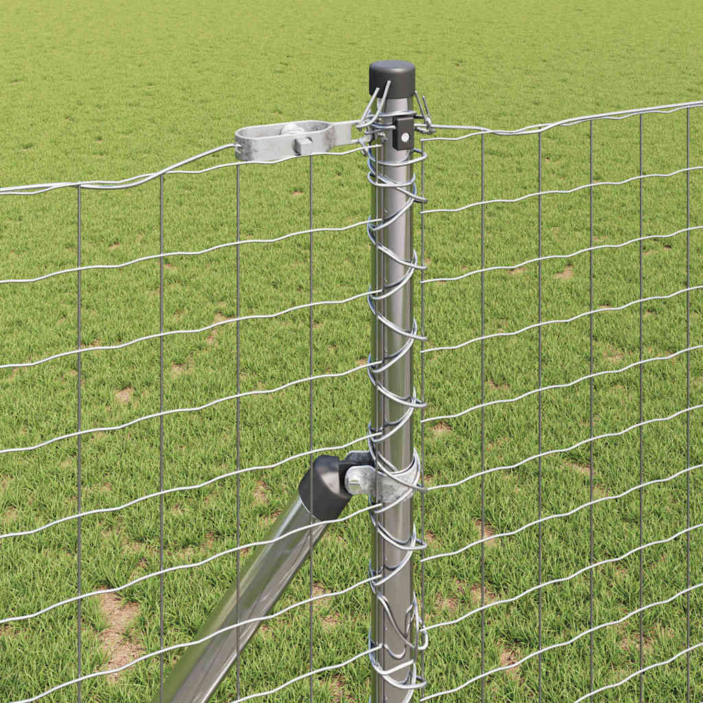 vidaXL Πό posts φράχτη 2 pcs Ασημί 130 cm Ατσάλι με Επικάλυψη Πούδρας