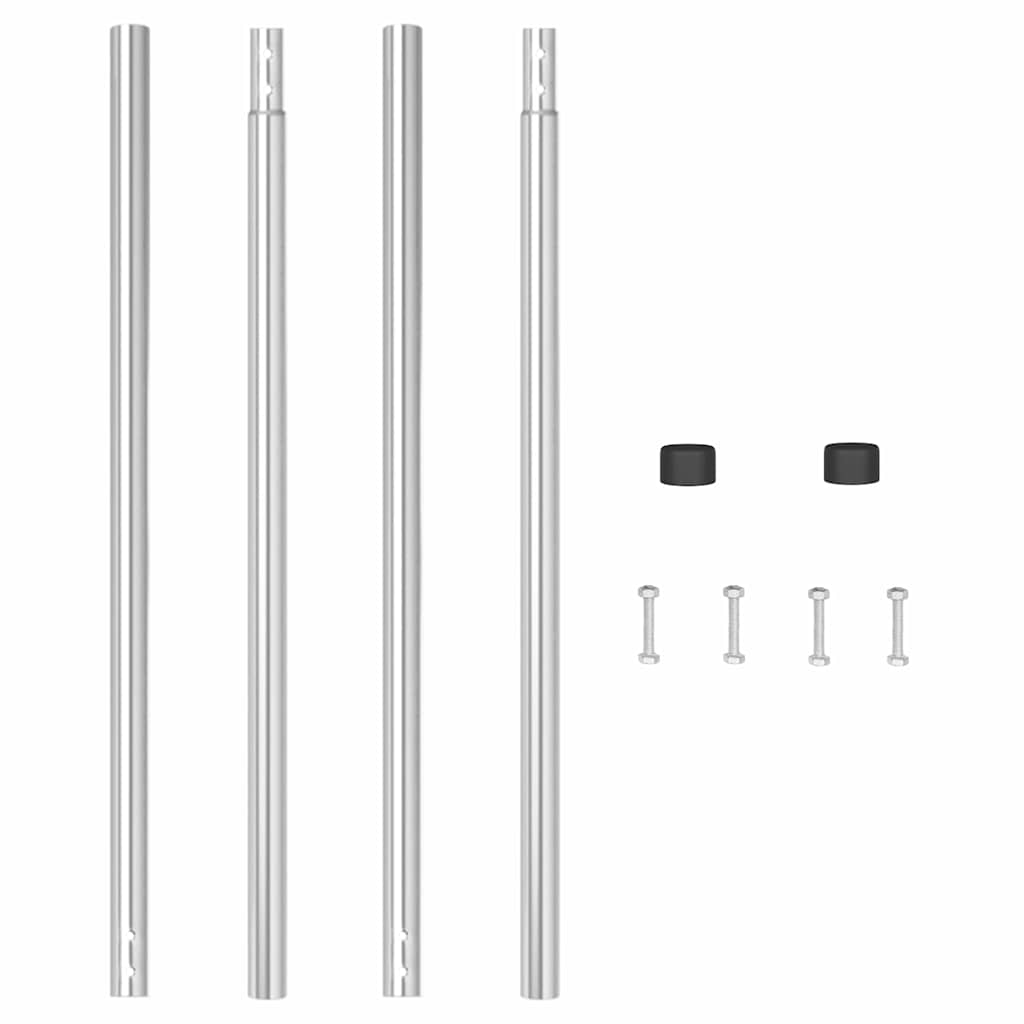 vidaXL Πό posts φράχτη 2 pcs Ασημί 140 cm Ατσάλι με Επικάλυψη Πούδρας