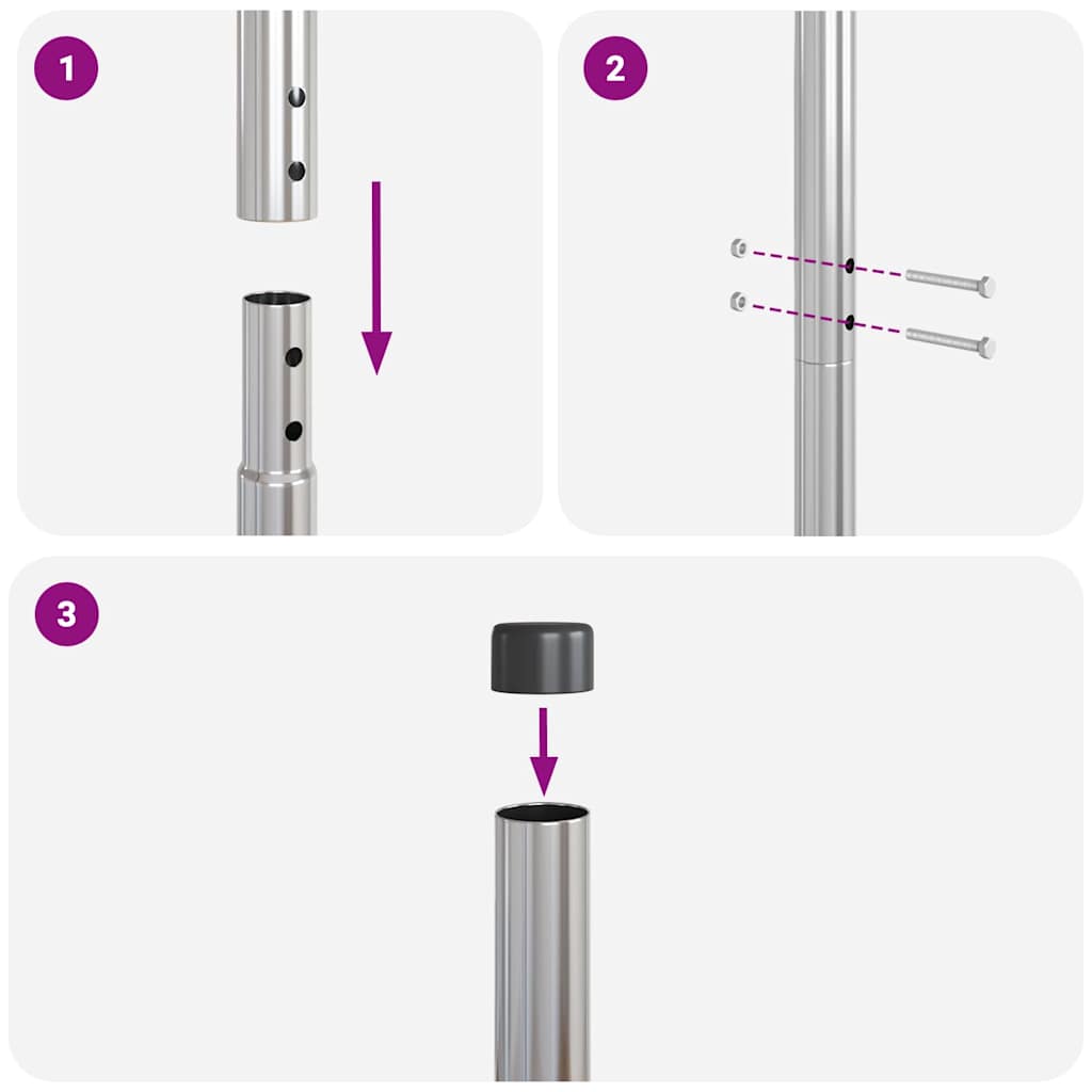 vidaXL Πό posts φράχτη 12 pcs Ασημί 140 cm Ατσάλι με Επικάλυψη Πούδρας
