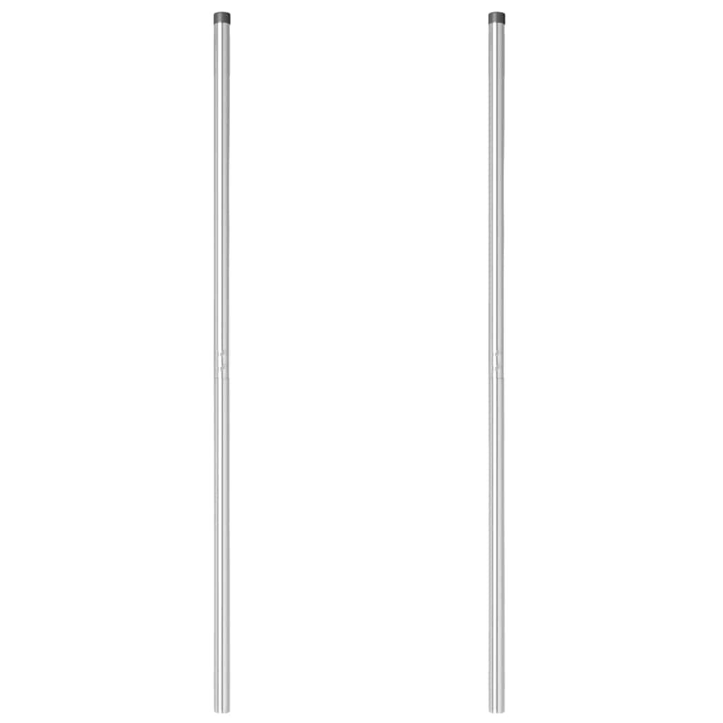 vidaXL Πό posts φράχτη 2 pcs Ασημί 210 cm Ατσάλι με Επικάλυψη Πούδρας