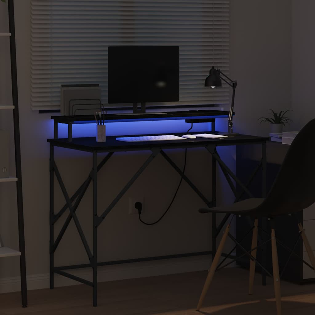 vidaXL Γραφείο Μαύρη δρυς 100 x 50 x 86.5 εκ Επεξεργασμένο ξύλο