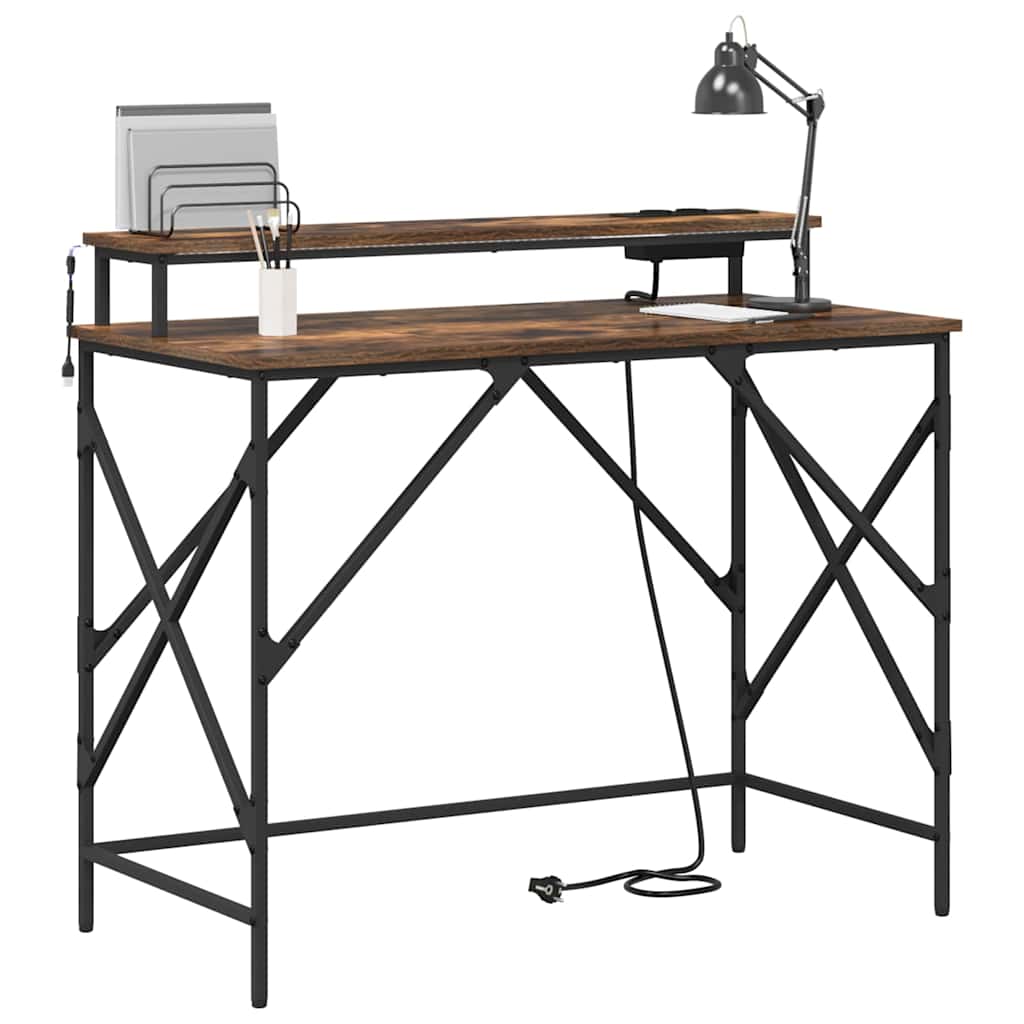 vidaXL Γραφείο Καπνιστή δρυς 100 x 50 x 86.5 εκ Επεξεργασμένο ξύλο