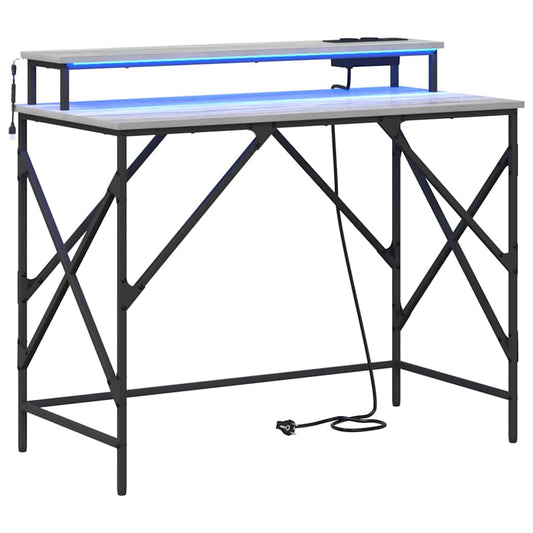 vidaXL Γραφείο Γκρίζο Σονομα 100 x 50 x 86,5 εκ Επεξεργασμένο Ξύλο