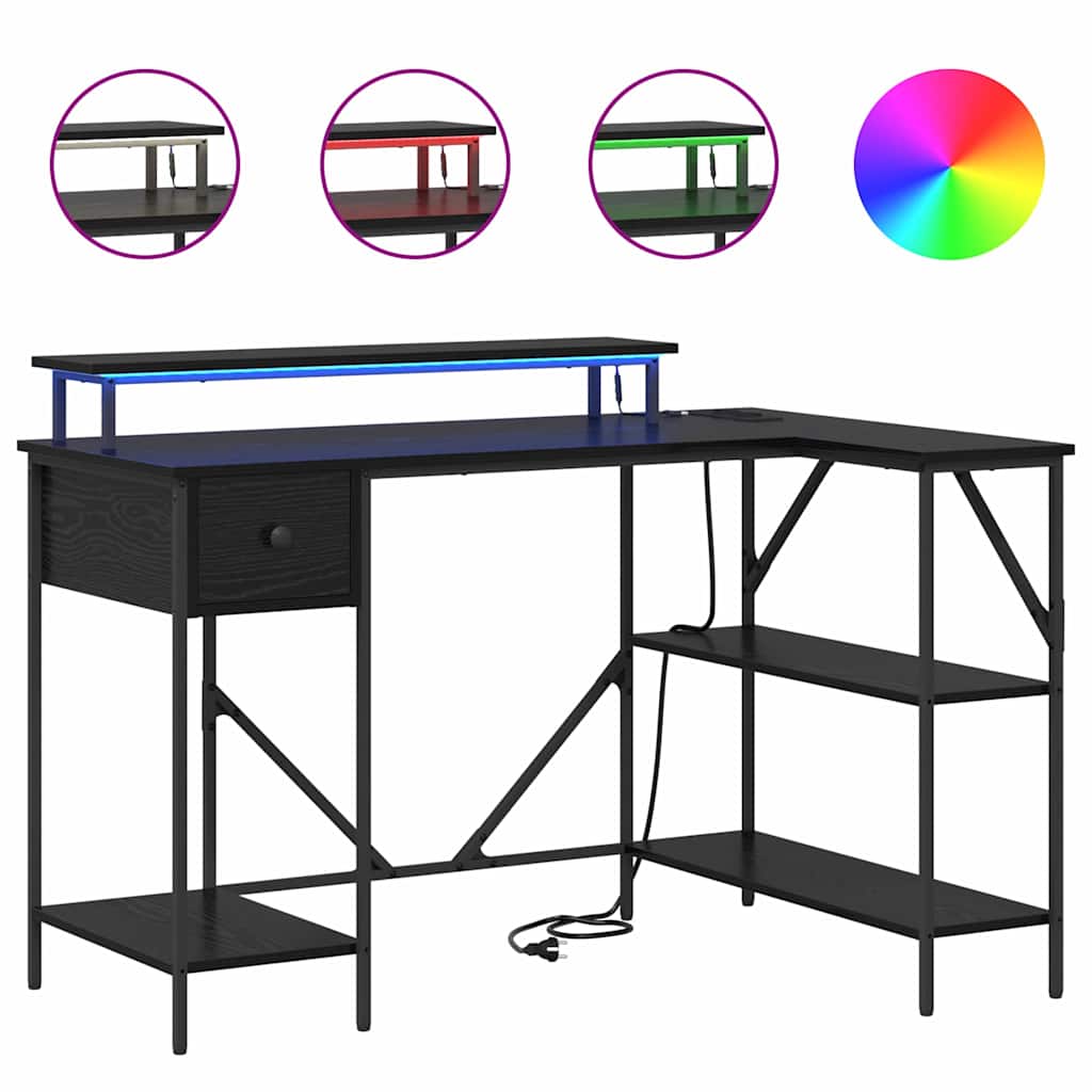 vidaXL Γραφείο Μαύρη δρυς 120 x 79 x 86.5 εκ. Επεξεργασμένο ξύλο