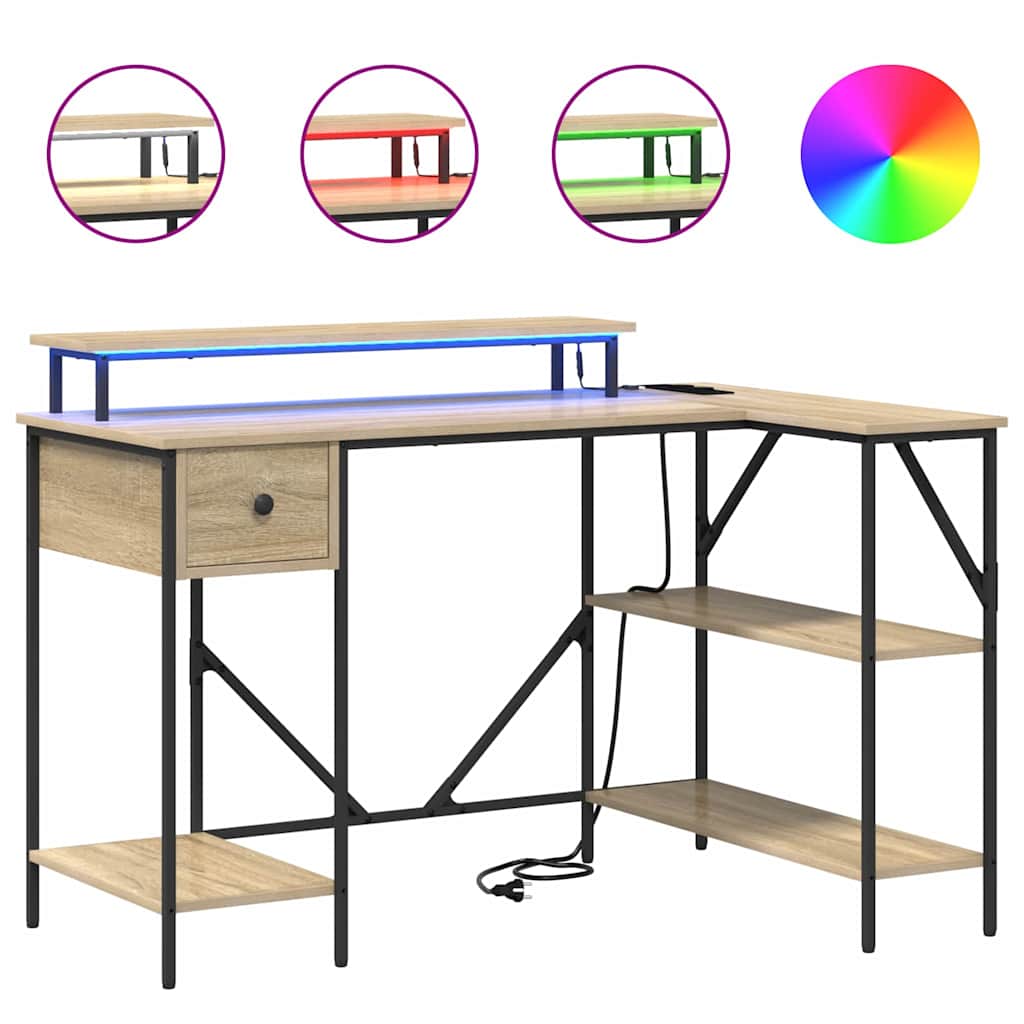 vidaXL Γραφείο Sonoma Δρυς 120 x 79 x 86.5 εκ. Επεξεργασμένο ξύλο