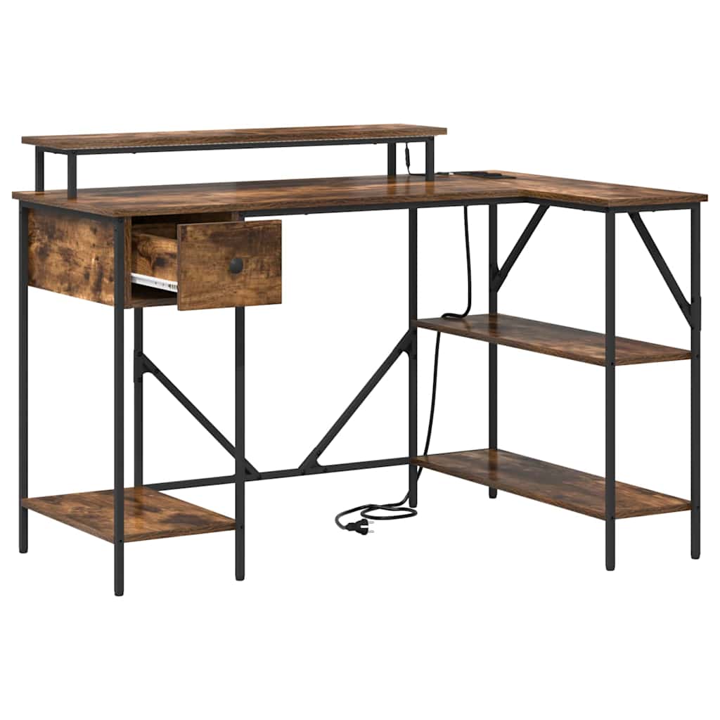 vidaXL Γραφείο Καπνιστή δρυς 120 x 79 x 86.5 εκ. Επεξεργασμένο ξύλο