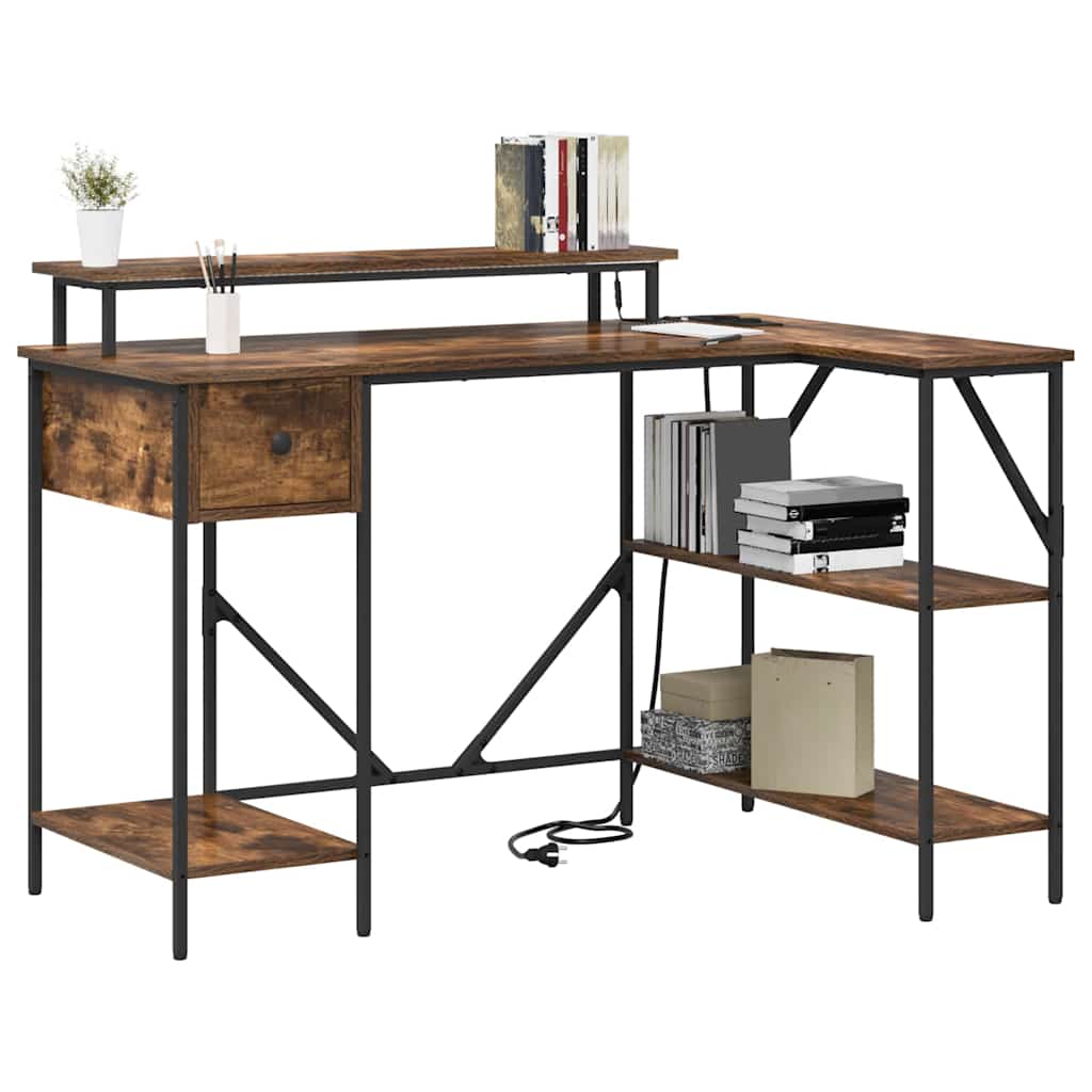 vidaXL Γραφείο Καπνιστή δρυς 120 x 79 x 86.5 εκ. Επεξεργασμένο ξύλο