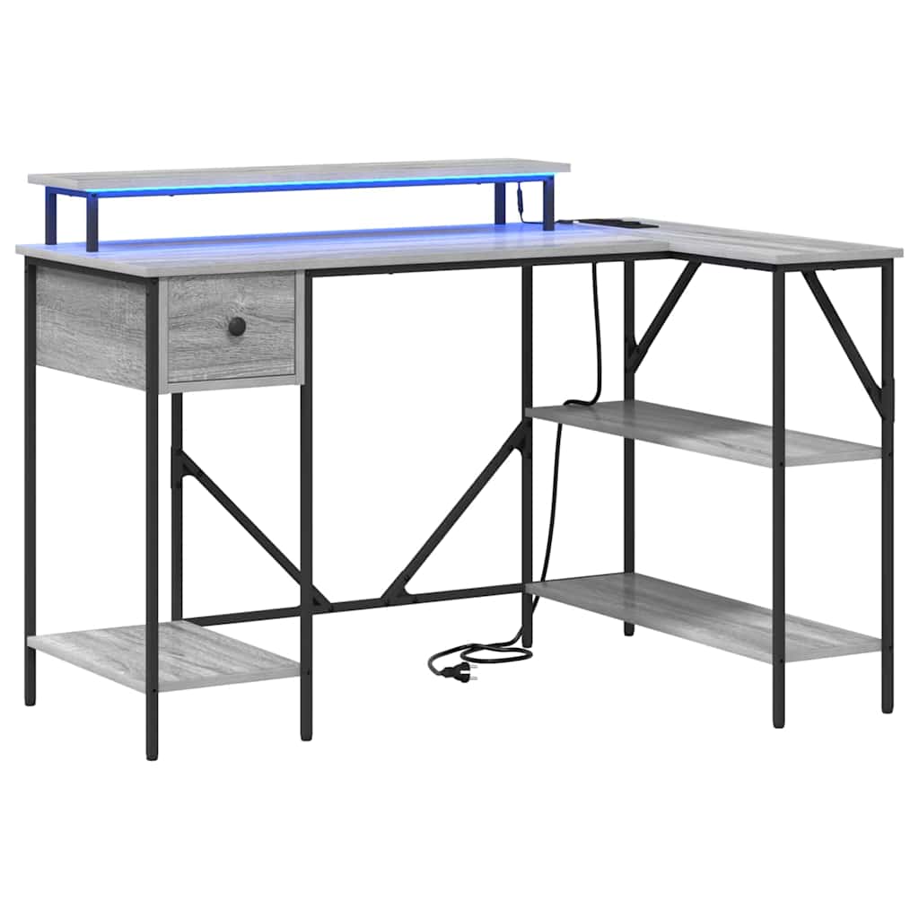 vidaXL Γραφείο Γκρι sonoma 120 x 79 x 86.5 εκ. Επεξεργασμένο ξύλο