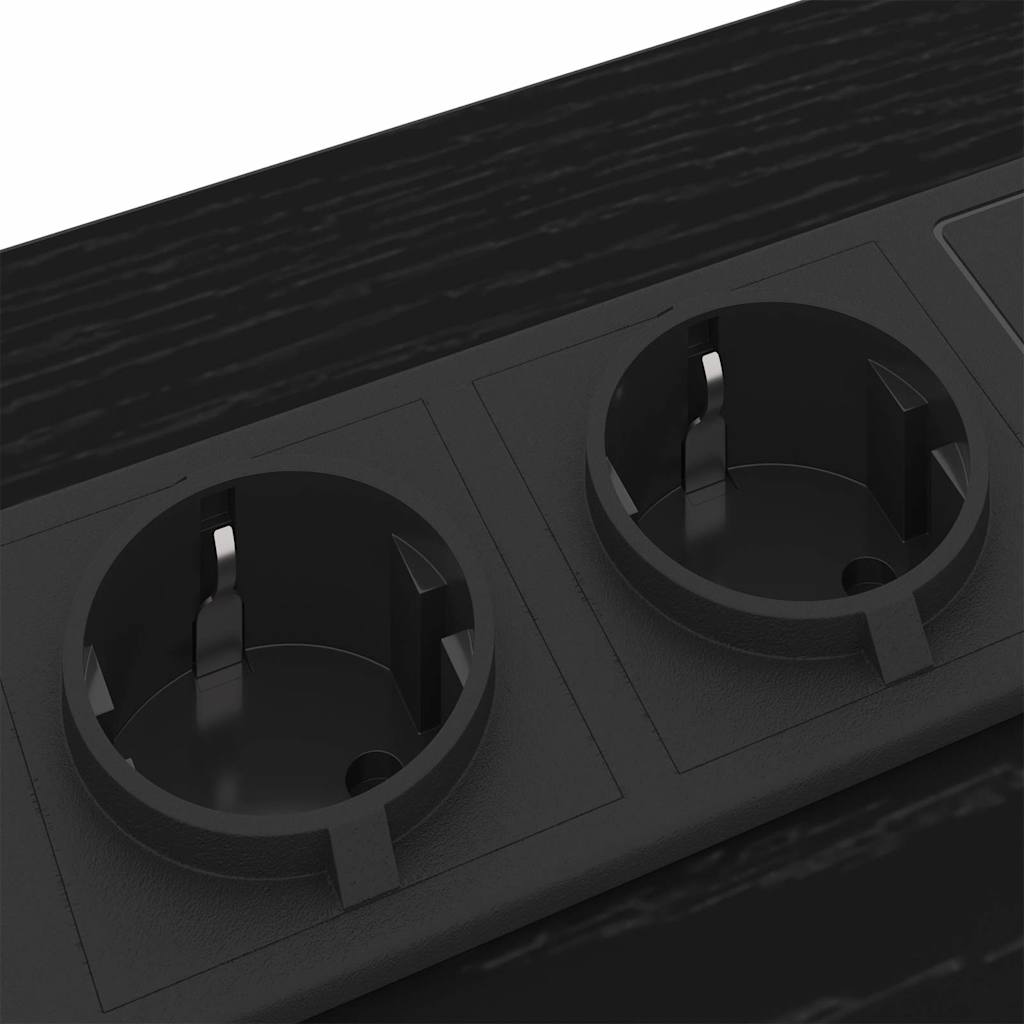 vidaXL Κομοδίνο 2 pcs Μαύρη Οξυά 30 x 48 x 61 εκ Επεξεργασμένο ξύλο