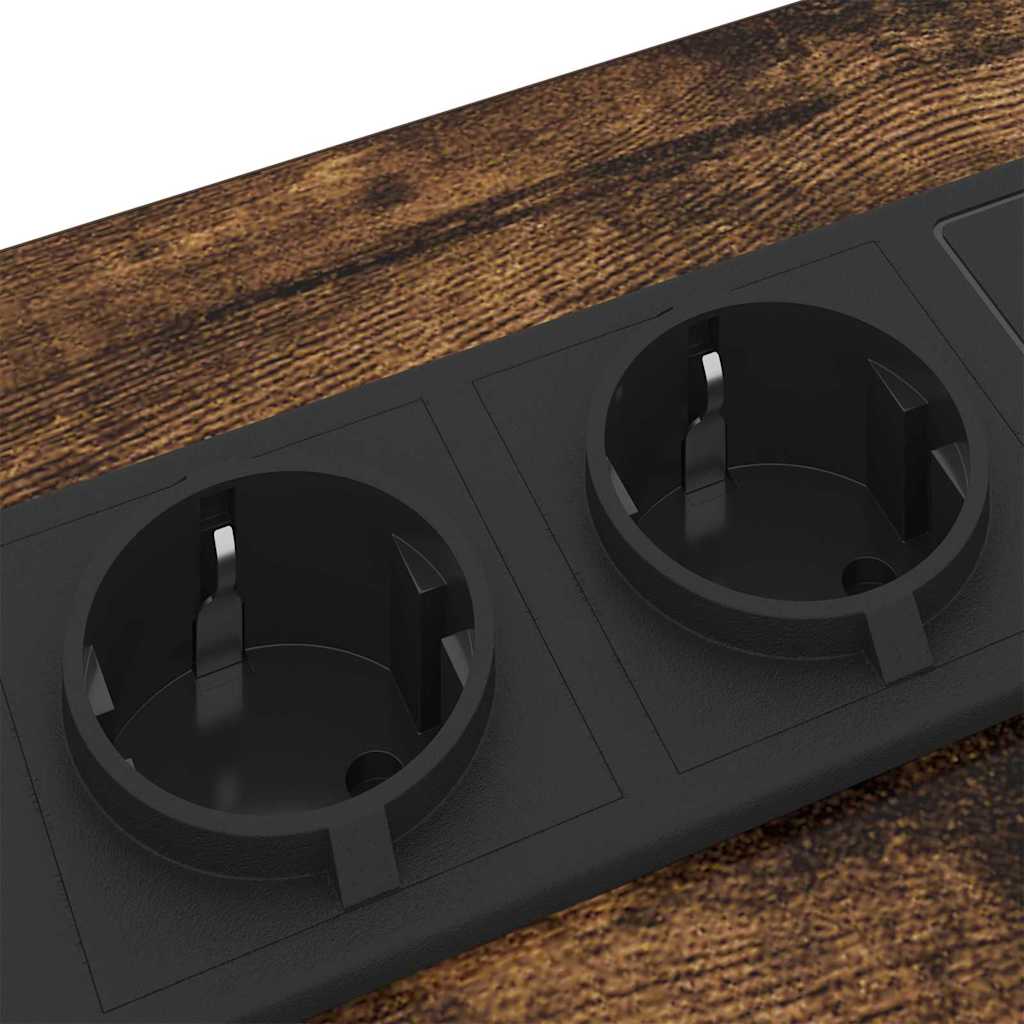 vidaXL Κομοδίνο 2 pcs Καπνιστό Δρύς 30 x 48 x 61 εκ Επεξεργασμένο ξύλο