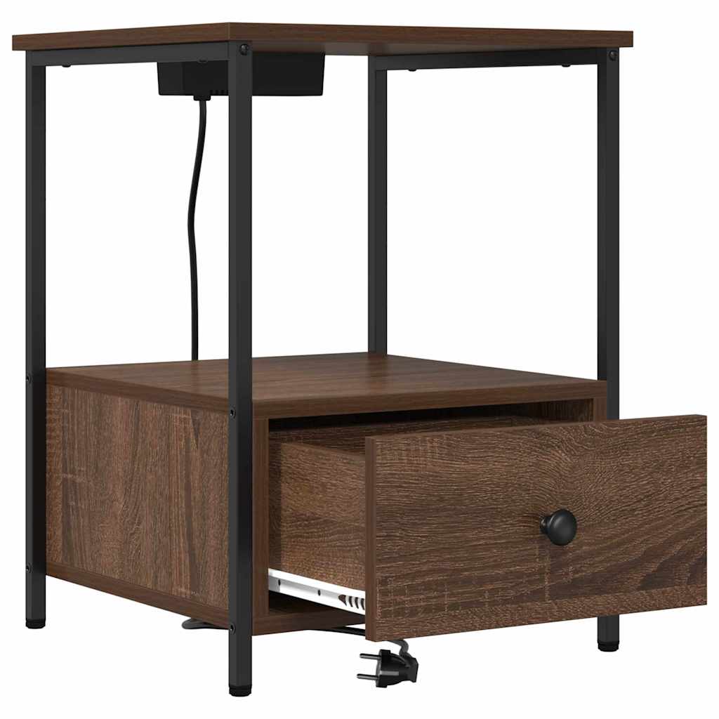 vidaXL Κομοδίνο Καφέ δρυς 42 x 41 x 56 εκ. Επεξεργασμένο ξύλο