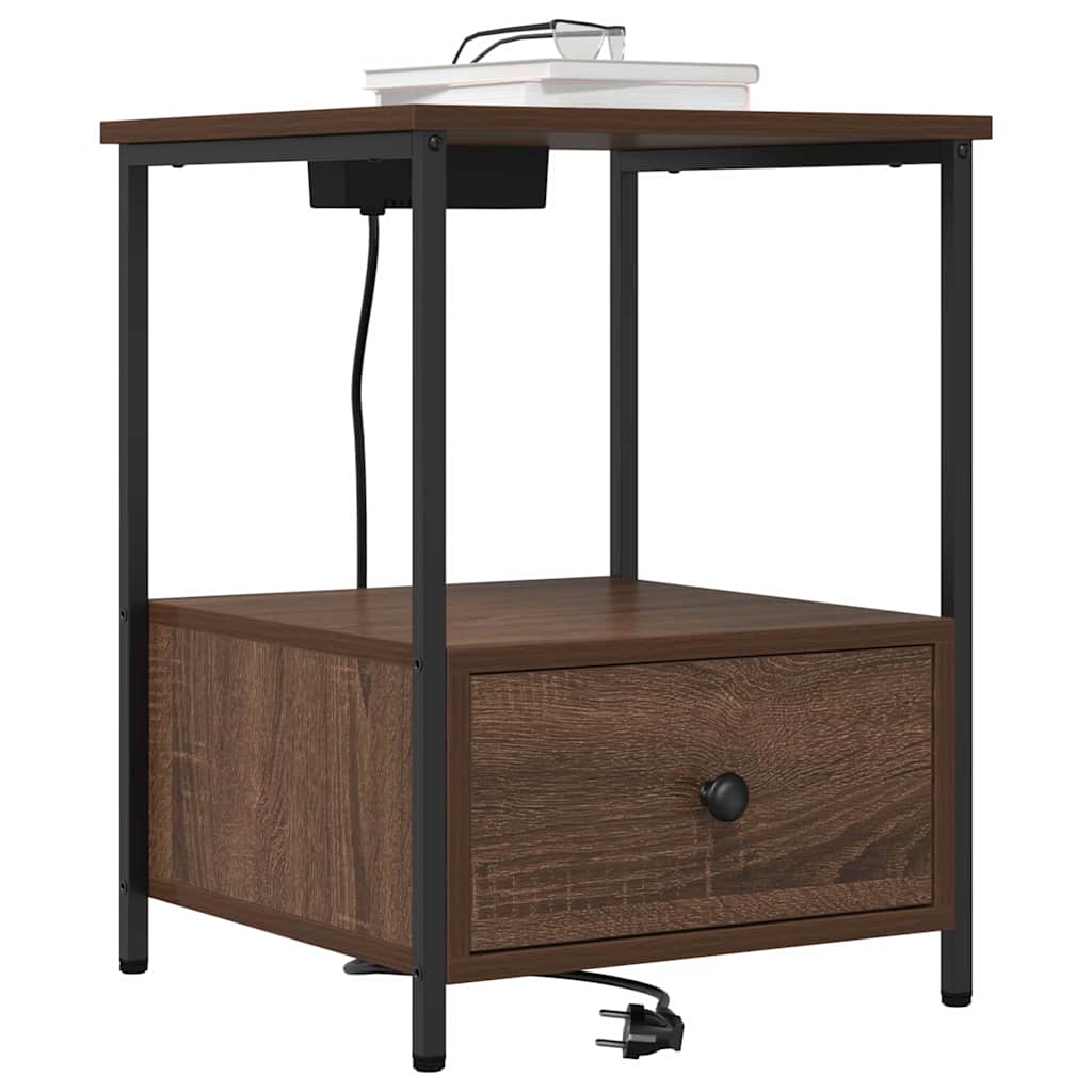 vidaXL Κομοδίνο Καφέ δρυς 42 x 41 x 56 εκ. Επεξεργασμένο ξύλο