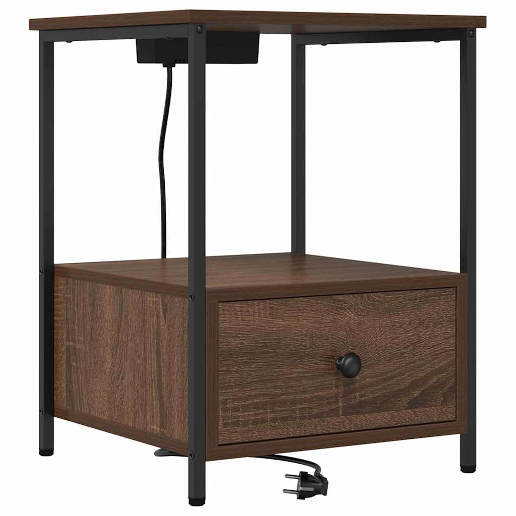 vidaXL Κομοδίνο 2 pcs Καφέ δρυς 42 x 41 x 56 εκ. Επεξεργασμένο ξύλο