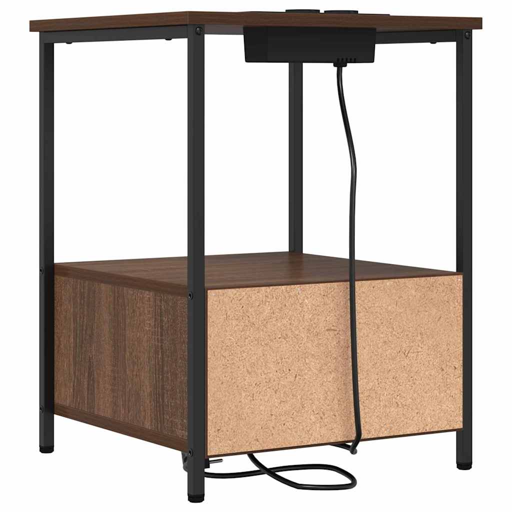 vidaXL Κομοδίνο 2 pcs Καφέ δρυς 42 x 41 x 56 εκ. Επεξεργασμένο ξύλο