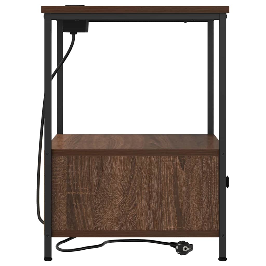 vidaXL Κομοδίνο 2 pcs Καφέ δρυς 42 x 41 x 56 εκ. Επεξεργασμένο ξύλο