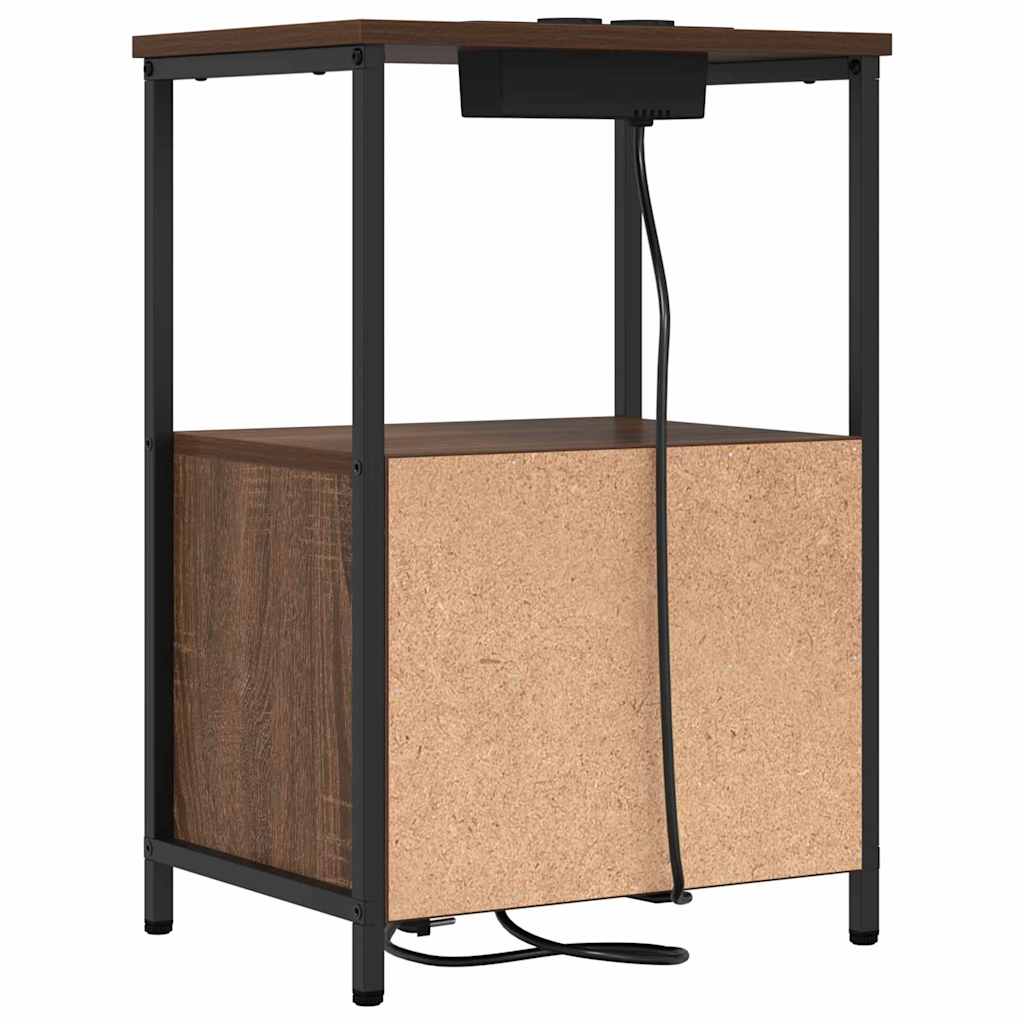 vidaXL Κομοδίνο 2 pcs Καφέ δρυς 40 x 31 x 60 εκ. Επεξεργασμένο ξύλο