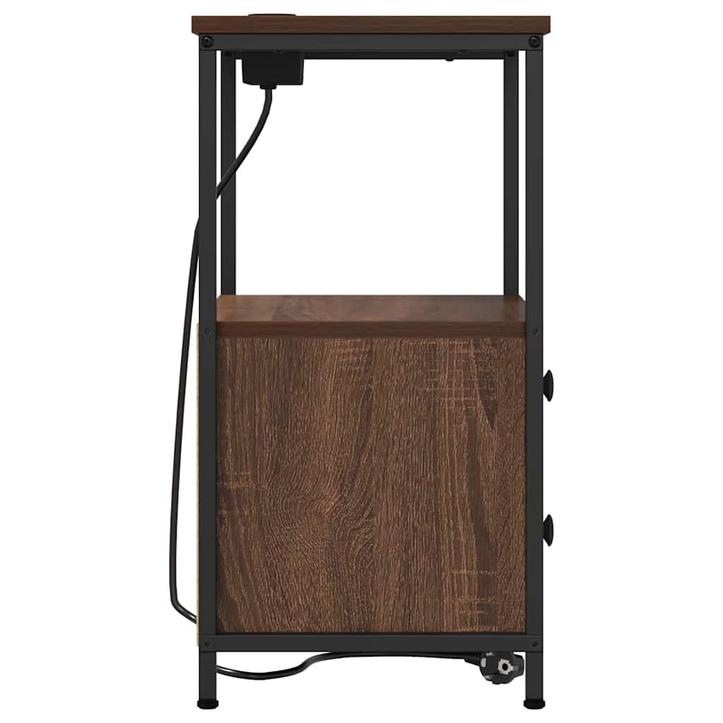 vidaXL Κομοδίνο 2 pcs Καφέ δρυς 40 x 31 x 60 εκ. Επεξεργασμένο ξύλο