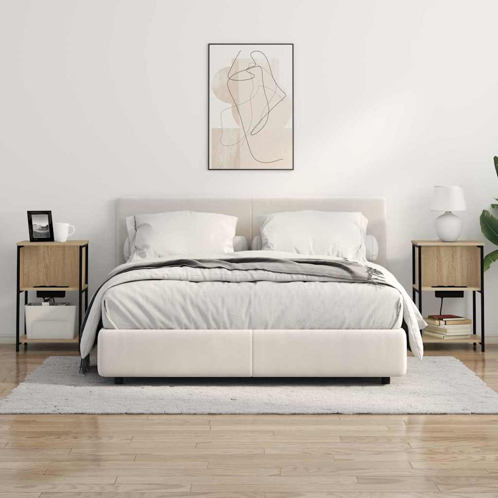 vidaXL Κομοδίνο Δρύς Sonoma 38 x 31 x 61 εκ Επεξεργασμένο ξύλο