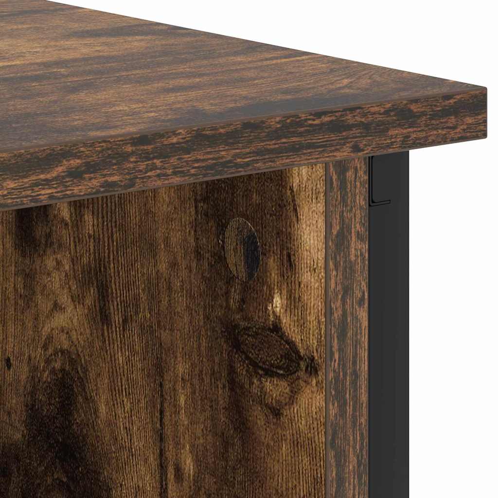 vidaXL Κομοδίνο Καπνιστό Δρύς 38 x 31 x 61 εκ Επεξεργασμένο ξύλο