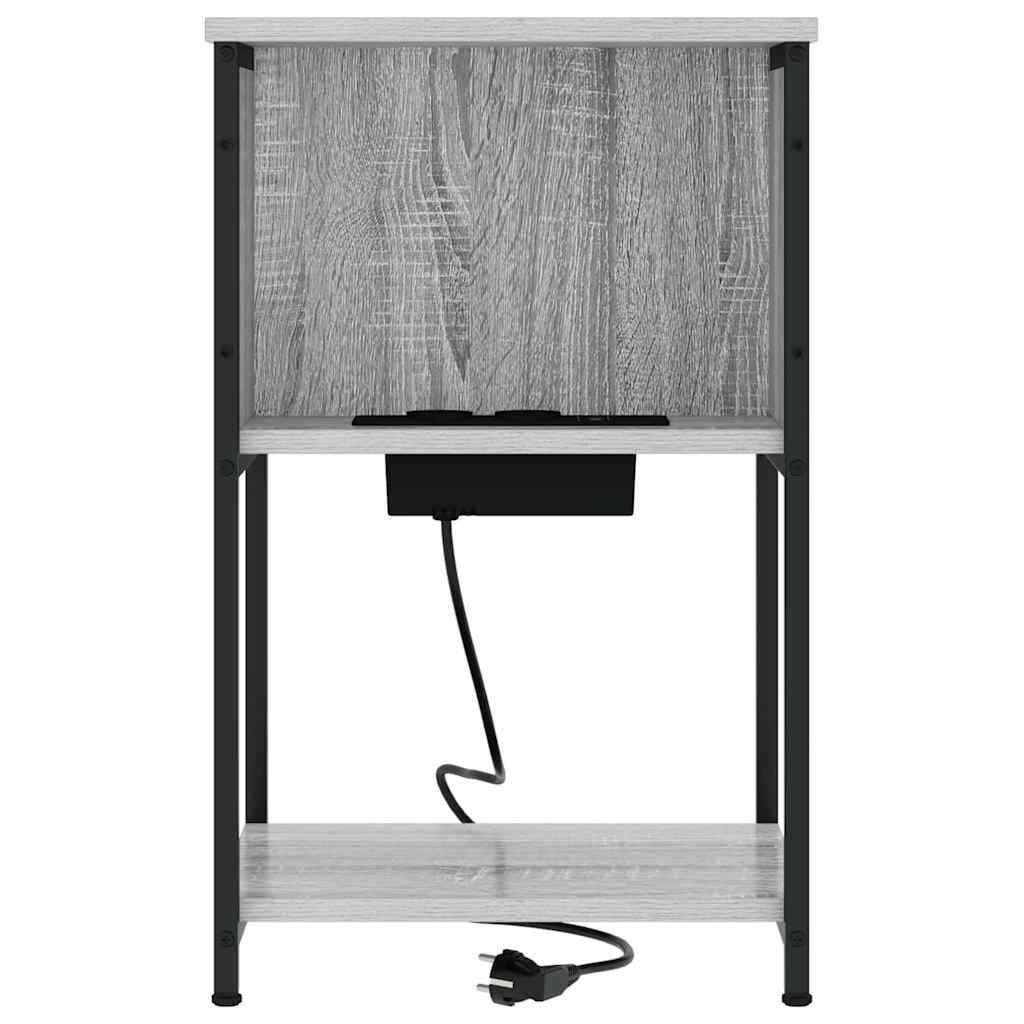 vidaXL Κομοδίνο Γκρίζο Σονομα 38 x 31 x 61 εκ Επεξεργασμένο ξύλο