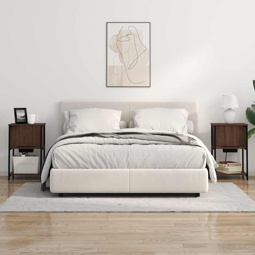 vidaXL Κομοδίνο Καφέ δρυς 38 x 31 x 61 εκ Επεξεργασμένο ξύλο