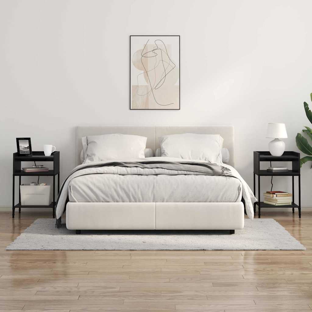 vidaXL Κομοδίνο με ράφι Μαύρη Οξυά 40 x 40 x 61 εκ Επεξεργασμένο ξύλο