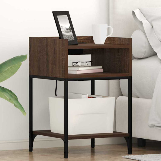 vidaXL Κομοδίνο 2 pcs Καφέ δρυς 40 x 40 x 61 εκ Επεξεργασμένο ξύλο