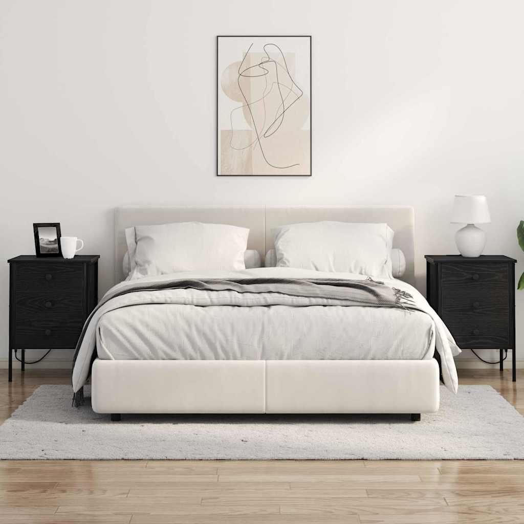 vidaXL Κομοδίνο Μαύρη Οξυά 42 x 41 x 61 εκ Επεξεργασμένο ξύλο