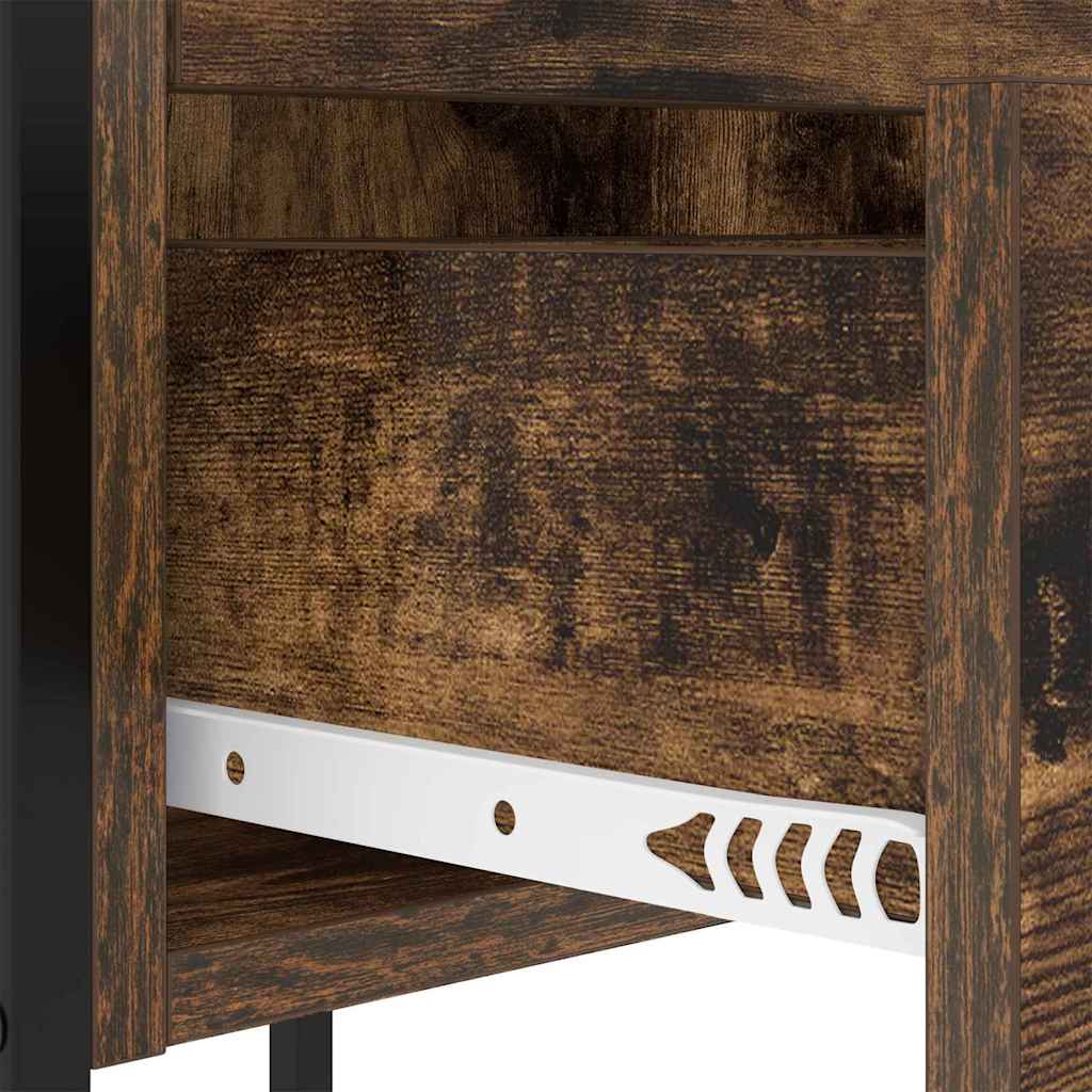 vidaXL Κομοδίνο Καπνιστό Δρύς 42 x 41 x 61 εκ Επεξεργασμένο ξύλο