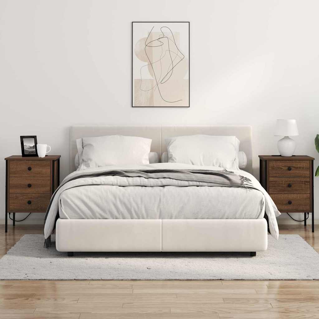 vidaXL Κομοδίνο 2 pcs Καφέ δρυς 42 x 41 x 61 εκ Επεξεργασμένο ξύλο