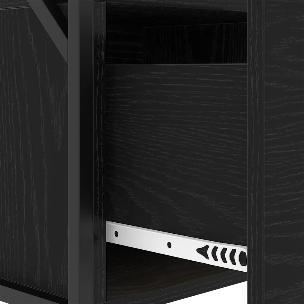vidaXL Κομοδίνο Μαύρη Οξυά 40 x 31 x 60 εκ. Επεξεργασμένο ξύλο
