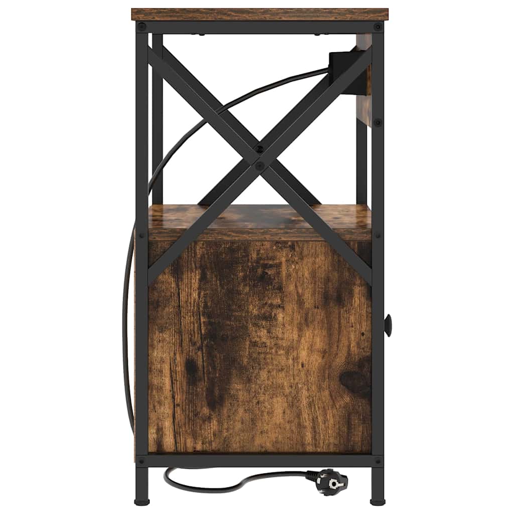 vidaXL Κομοδίνο Καπνιστό Δρύς 40 x 31 x 60 εκ. Επεξεργασμένο ξύλο